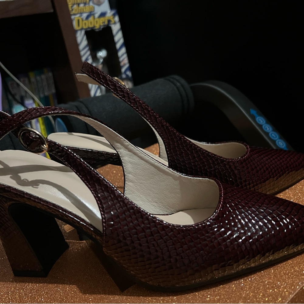 Chic Maroon Slingback Heels